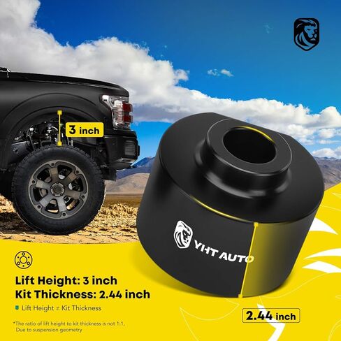 YHTAUTO 3 inch Front Leveling Lift Kit Compatible with Ford F-150 1981-1996, F-250/F-350 Super Duty 1999-2021, Excursion 2000-2005, Aluminum Coil Spring Spacers w/ 3/4-10 Studs w/Hardware Kit Set of 2 in Saudi Arabia