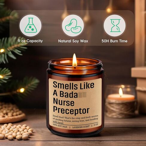 GSPY Candle, Nurse Preceptor Gifts, Preceptor Gifts Nursing - Clinical Instructor Appreciation Ideas for Women - Funny Birthday, Nurses Week, Thank You Presents for Nursing Instructor, Teacher, Mentor in Saudi Arabia