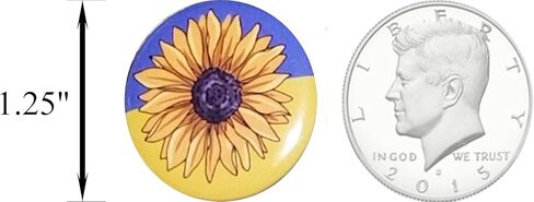 Ukrainian Flag pins (with Sunflower) - 1.25 inches (small) - bulk pack of 120 pinback buttons in Saudi Arabia