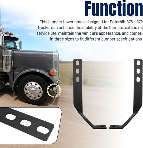 Bumper Lower Braces for Peterbilt 378 379 2017-2007, 16, 18 or 20 Inch Bumper Sizes Support Brackets in Saudi Arabia