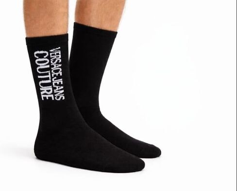 جوارب VERSACE JEANS COUTURE ذات الشعار الأسود - أساسيات فاخرة in Saudi Arabia