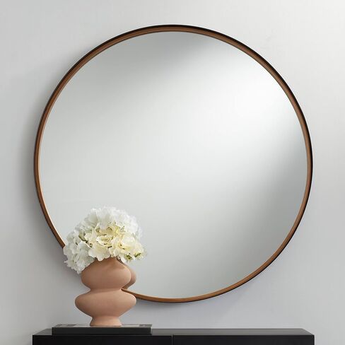 Uttermost Andi Black and Gold 34" Round Wall Mirror in Saudi Arabia