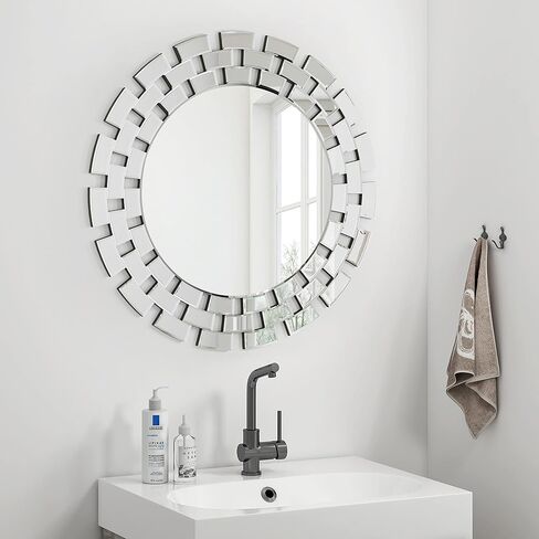 KOHROS مرآة مستديرة كبيرة لديكور الحائط 32 بوصة مرايا حائط دائرية حديثة ديكور لغرفة المعيشة والمدخل والحمام والممر in Kuwait