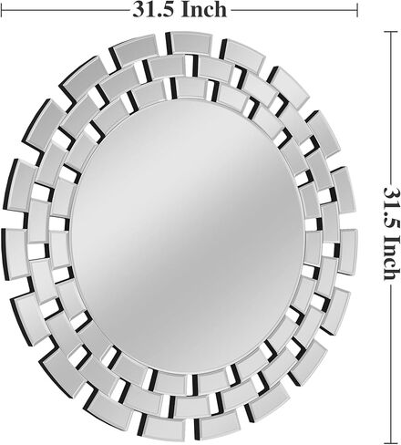 KOHROS مرآة مستديرة كبيرة لديكور الحائط 32 بوصة مرايا حائط دائرية حديثة ديكور لغرفة المعيشة والمدخل والحمام والممر in Kuwait