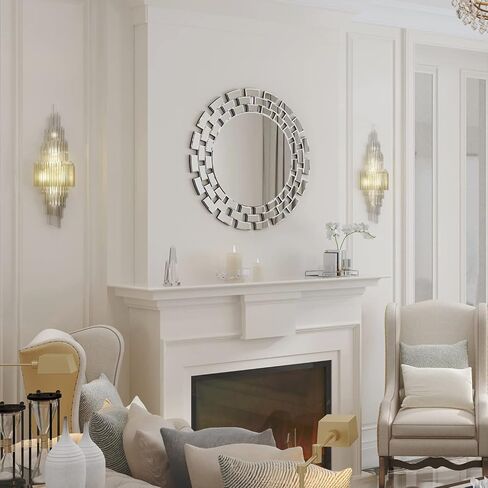 KOHROS مرآة مستديرة كبيرة لديكور الحائط 32 بوصة مرايا حائط دائرية حديثة ديكور لغرفة المعيشة والمدخل والحمام والممر in Kuwait