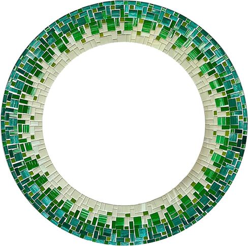 Mosaic Mirror, Wall Art Décor – Handcrafted Decorative Wall Mirror, Orange and Golden Yellow Mosaic, for Hallway, Bedroom, Bathroom, Living Room in Saudi Arabia