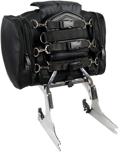 Milwaukee Performance SH684 Medium Black Textile Motorcycle Sissy Bar Bag with Reflective Piping in Kuwait