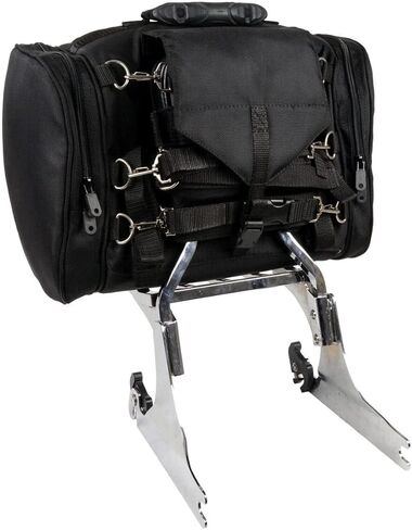 Milwaukee Performance SH684 Medium Black Textile Motorcycle Sissy Bar Bag with Reflective Piping in Kuwait