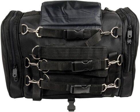 Milwaukee Performance SH684 Medium Black Textile Motorcycle Sissy Bar Bag with Reflective Piping in Kuwait