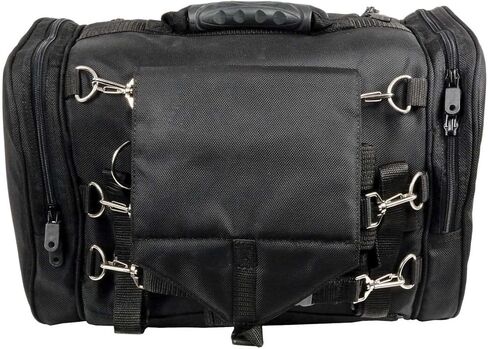 Milwaukee Performance SH684 Medium Black Textile Motorcycle Sissy Bar Bag with Reflective Piping in Kuwait