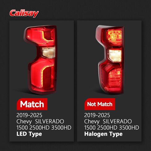 مصباح LED خلفي متوافق مع 2019-2025 Chevy Silverado 1500 المصابيح الخلفية LED الخلفية اليسرى للسائق الجانب الخلفي مصباح إشارة الفرامل مع لمبة وحزام 84678149 GM2800311 (نموذج Led المصنع المناسب فقط) in Kuwait
