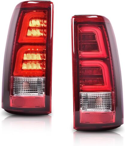 DOTCOM LED Tail Lights Assembly w/light Bar,Fit Chevy Silverado 1500 2500 & HD 99-02/Silverado 3500 01-03,Fit Sierra 1500 2500 & HD 99-06/Sierra 3500 01-06 Rear Brake Lamps,Red Lens Luces Traseras in Saudi Arabia