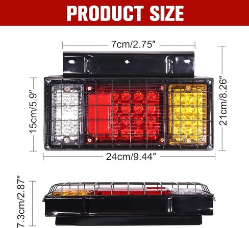 مجموعة مصابيح خلفية للمقطورة 40 LED، أضواء تشغيل عكسية لإشارة الانعطاف، مصباح خلفي للمقطورة LED للشاحنة لقارب RV UTV Camper Van (قطعتان) in Kuwait