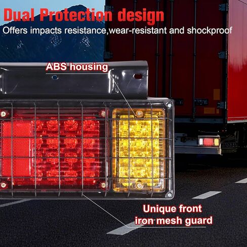 مجموعة مصابيح خلفية للمقطورة 40 LED، أضواء تشغيل عكسية لإشارة الانعطاف، مصباح خلفي للمقطورة LED للشاحنة لقارب RV UTV Camper Van (قطعتان) in Kuwait
