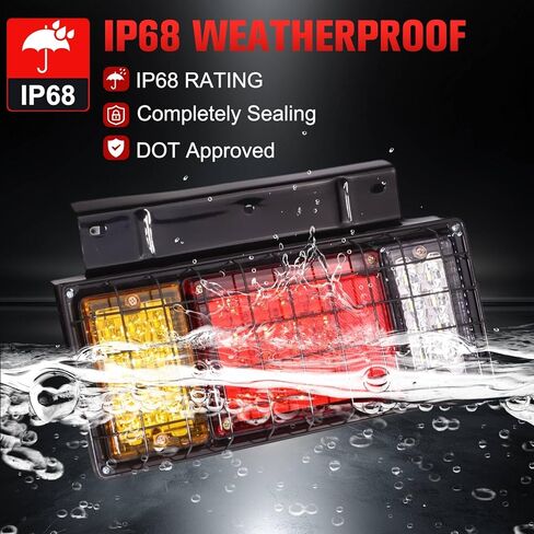 مجموعة مصابيح خلفية للمقطورة 40 LED، أضواء تشغيل عكسية لإشارة الانعطاف، مصباح خلفي للمقطورة LED للشاحنة لقارب RV UTV Camper Van (قطعتان) in Kuwait