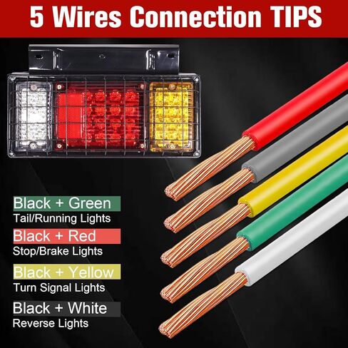 مجموعة مصابيح خلفية للمقطورة 40 LED، أضواء تشغيل عكسية لإشارة الانعطاف، مصباح خلفي للمقطورة LED للشاحنة لقارب RV UTV Camper Van (قطعتان) in Kuwait