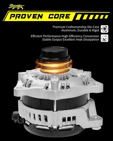 Oktiger Upgraded Alternator for Ford F150 2015-2020 2.7L, F150 2019-2020 3.3L, F150 2017-2020 3.5L, V6 12V 215Amp Clockwise 6-Groove Decoupler Pulley, OE FL3Z-10346-B 44005N in Saudi Arabia