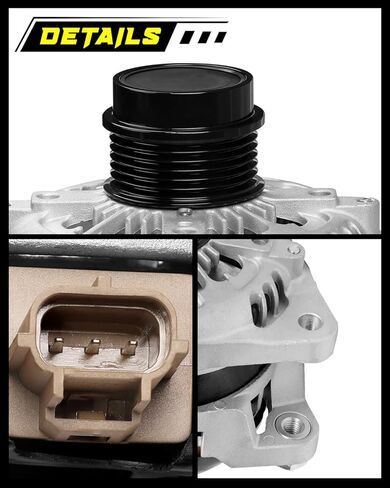 Oktiger Upgraded Alternator for Ford F150 2015-2020 2.7L, F150 2019-2020 3.3L, F150 2017-2020 3.5L, V6 12V 215Amp Clockwise 6-Groove Decoupler Pulley, OE FL3Z-10346-B 44005N in Saudi Arabia