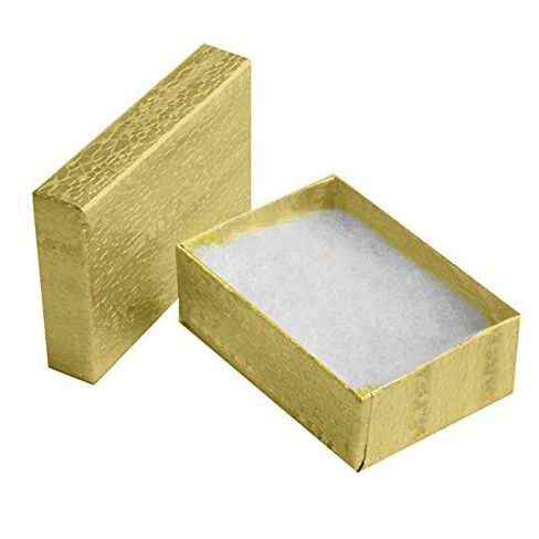 Gold Cotton Filled Jewelry Packaging Display Boxes #32~3 1/4" x 2 1/4" x 1"H in Kuwait
