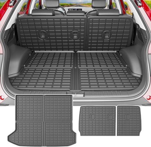 حصيرة شحن Powoq متوافقة مع 2022-2024 Hyundai Ioniq 5 مسند الظهر حصيرة الجذع حصيرة TPE استبدال بطانة البضائع لملحقات 2022 2023 2024 Hyundai Ioniq 5 (حصيرة صندوق السيارة + حصيرة مسند الظهر) in Kuwait