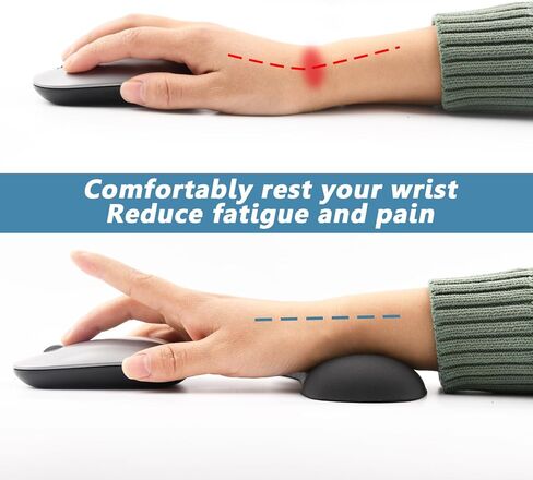 Ergonomic Mouse Wrist Rest Pad, Small Gel Mouse Keyboard Support Cushion Non-Slip Base, for Easy Typing and Wrist Pain Relief Office Computer, Laptop, PC Gaming (Black) in Saudi Arabia