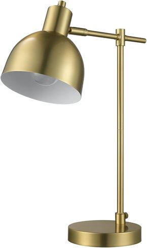 GLOBE Electric 61000058 18" Desk Lamp, Matte Brass Finish, Metal Shade, Adjustable Pivot Joint, Rotary Switch, Modern Lighting for Bedroom or Office, Timeless, Lights for Home, E26 Base in Saudi Arabia