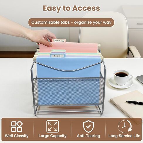 Pastel Plastic Hanging File Folders, Letter Size with 1/5-Cut Tabs, Expandable Hanging Organizer File Folders for Filing Cabinet, 12 Pack, Home & Office Document Management in Saudi Arabia
