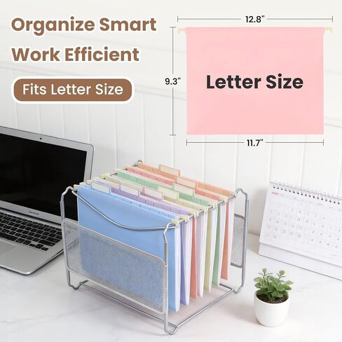 Pastel Plastic Hanging File Folders, Letter Size with 1/5-Cut Tabs, Expandable Hanging Organizer File Folders for Filing Cabinet, 12 Pack, Home & Office Document Management in Saudi Arabia