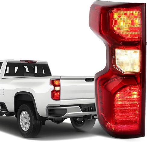 مصباح LED خلفي متوافق مع 2019-2025 Chevy Silverado 1500 المصابيح الخلفية LED الخلفية اليسرى للسائق الجانب الخلفي مصباح إشارة الفرامل مع لمبة وحزام 84678149 GM2800311 (نموذج Led المصنع المناسب فقط) in Saudi Arabia