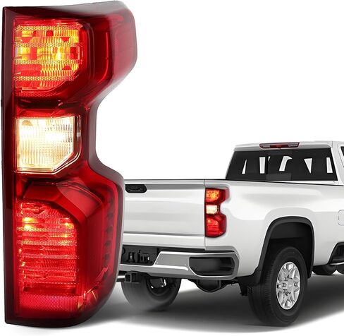 مصباح LED خلفي متوافق مع 2019-2025 Chevy Silverado 1500 المصابيح الخلفية LED الخلفية اليسرى للسائق الجانب الخلفي مصباح إشارة الفرامل مع لمبة وحزام 84678149 GM2800311 (نموذج Led المصنع المناسب فقط) in Kuwait