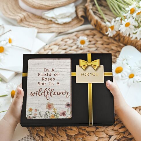 Baby Girl Picture Frame, Gifts for Daughter, In a Field of Roses She Is a Wildflower Picture Frames, Girl Photo Frame for Daughter Friend Girls, Inspirational Wood Photo Frame for 4x6 Photos in Kuwait