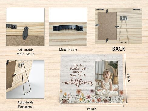 Baby Girl Picture Frame, Gifts for Daughter, In a Field of Roses She Is a Wildflower Picture Frames, Girl Photo Frame for Daughter Friend Girls, Inspirational Wood Photo Frame for 4x6 Photos in Kuwait