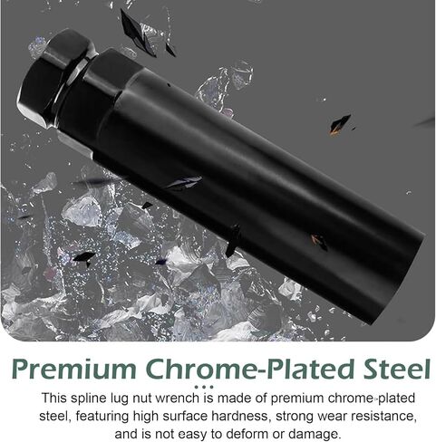 1 PC Large 6 Spline Lug Nut Socket, Splined Locking Lug Nut Key Socket, Auto Wheel Lock Removal Tool, Fit for 21 mm (13/16 Inch) & 22 mm (7/8 Inch) Hex Socket Wrench (Black) in Kuwait