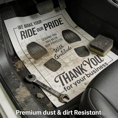 100 قطعة من سجادات أرضية السيارة الورقية للاستعمال مرة واحدة مقاس 16 × 20 بوصة لتفصيل السيارات وإصلاحها وغسلها - حماية داخلية للمركبة باللون الأبيض in Kuwait