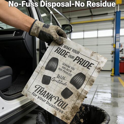 100 قطعة من سجادات أرضية السيارة الورقية للاستعمال مرة واحدة مقاس 16 × 20 بوصة لتفصيل السيارات وإصلاحها وغسلها - حماية داخلية للمركبة باللون الأبيض in Kuwait