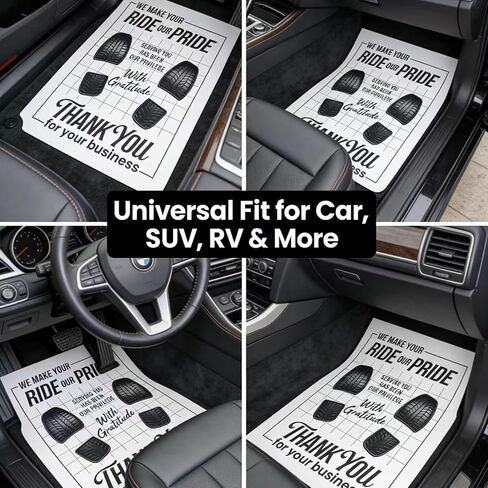 100 قطعة من سجادات أرضية السيارة الورقية للاستعمال مرة واحدة مقاس 16 × 20 بوصة لتفصيل السيارات وإصلاحها وغسلها - حماية داخلية للمركبة باللون الأبيض in Kuwait