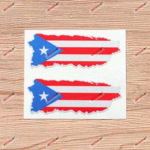 Puerto Rico Map Flag PR Outline Vinyl Decal Sticker Puerto Rican - 2 Pack Reflective, 3 Inches - for Car Boat Laptop Cup in Saudi Arabia