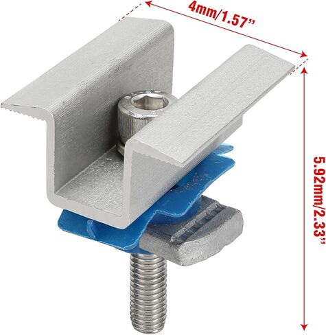 10 Pcs Adjustable Solar Panel Mounting Bracket Clamps Wide Photovoltaic Support Mid for Secure Solar Panel System pv, Aluminum Roof Mount Kit Hardware with Nut Bolt Fit for Standard Unistrut in Saudi Arabia