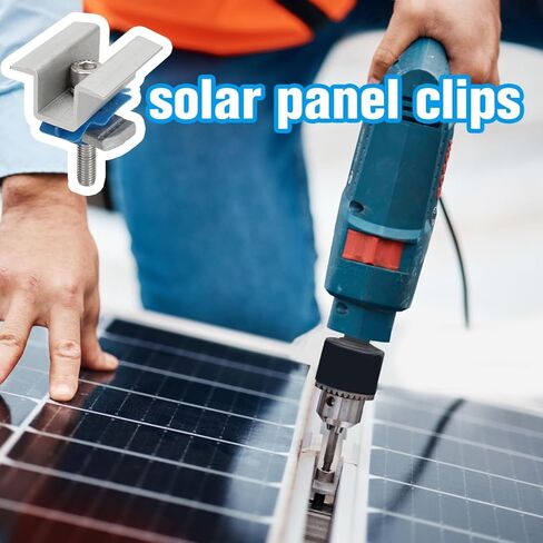 10 Pcs Adjustable Solar Panel Mounting Bracket Clamps Wide Photovoltaic Support Mid for Secure Solar Panel System pv, Aluminum Roof Mount Kit Hardware with Nut Bolt Fit for Standard Unistrut in Saudi Arabia