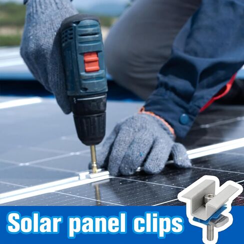 10 Pcs Adjustable Solar Panel Mounting Bracket Clamps Wide Photovoltaic Support Mid for Secure Solar Panel System pv, Aluminum Roof Mount Kit Hardware with Nut Bolt Fit for Standard Unistrut in Saudi Arabia