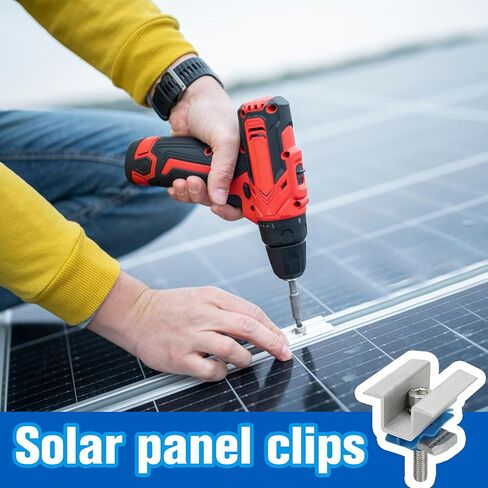 10 Pcs Adjustable Solar Panel Mounting Bracket Clamps Wide Photovoltaic Support Mid for Secure Solar Panel System pv, Aluminum Roof Mount Kit Hardware with Nut Bolt Fit for Standard Unistrut in Saudi Arabia