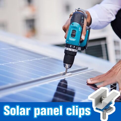 10 Pcs Adjustable Solar Panel Mounting Bracket Clamps Wide Photovoltaic Support Mid for Secure Solar Panel System pv, Aluminum Roof Mount Kit Hardware with Nut Bolt Fit for Standard Unistrut in Saudi Arabia
