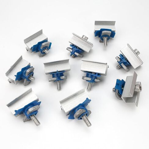 10 Pcs Adjustable Solar Panel Mounting Bracket Clamps Wide Photovoltaic Support Mid for Secure Solar Panel System pv, Aluminum Roof Mount Kit Hardware with Nut Bolt Fit for Standard Unistrut in Saudi Arabia