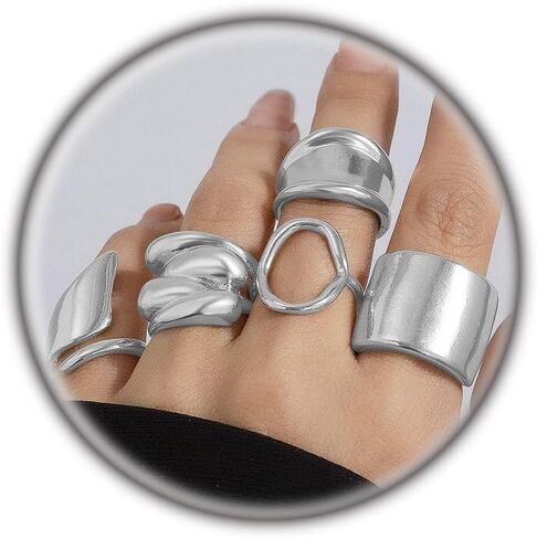 الذهب تكويم المفصل الدائري مجموعة للنساء داينتي الفضة قابل للتعديل قبة خواتم خمر مشترك إصبع الإبهام خواتم مجوهرات اكسسوارات in Kuwait