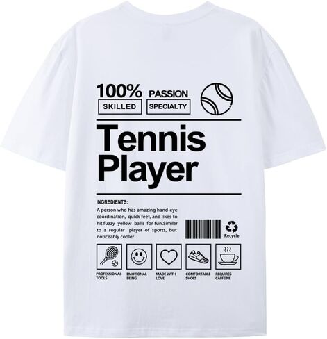 Tennis Player T-Shirt Short Sleeve Top Women Man Round Neck Tee Shirts All-Season Tshirt in Saudi Arabia