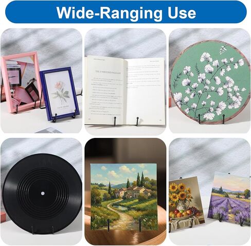 16 حزمة من حوامل الأطباق للعرض، وحوامل إطارات الصور المعدنية وحوامل الحامل للكتب والصور واللوحات الزخرفية والفنون - مقاسات 4 بوصات و6 بوصات، أسود (8 قطع لكل منها) in Kuwait