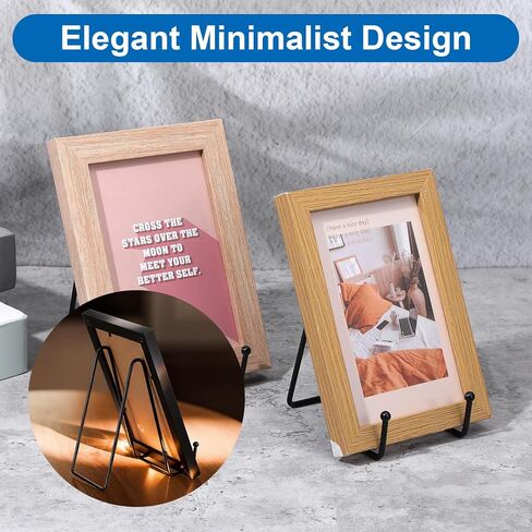 16 حزمة من حوامل الأطباق للعرض، وحوامل إطارات الصور المعدنية وحوامل الحامل للكتب والصور واللوحات الزخرفية والفنون - مقاسات 4 بوصات و6 بوصات، أسود (8 قطع لكل منها) in Kuwait