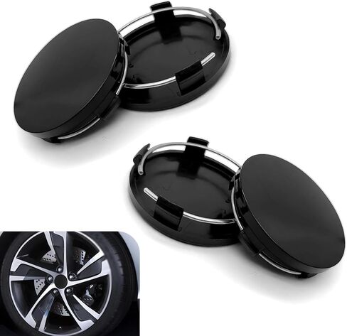 Pack of 4 Car Wheel Center Hub Covers – 2.36" OD, 2.2" ID, 0.57" H Snap-on Rim Fastening Covers, Waterproof & Rust-Proof Protection, Universal Fit for Cars (Silver) in Saudi Arabia