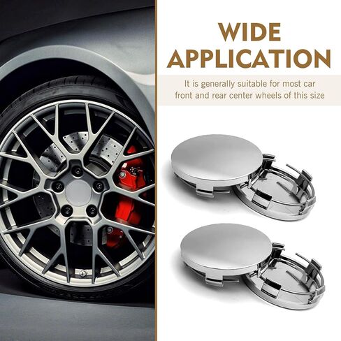 Pack of 4 Car Wheel Center Hub Covers – 2.36" OD, 2.2" ID, 0.57" H Snap-on Rim Fastening Covers, Waterproof & Rust-Proof Protection, Universal Fit for Cars (Silver) in Saudi Arabia