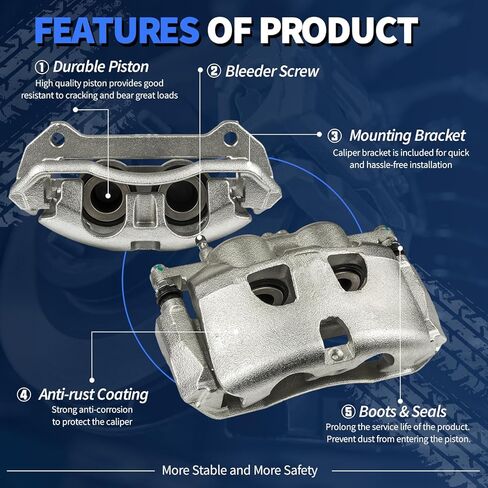 Maxfavor 18B5404 18B5405 مجموعة فرجار الفرامل القرصية مع دعامة متوافقة مع 2012-2020 Ford F-150 2015-2020 Ford Lobo 3.5L 5.0L 2011-2013 Lobo 6.2L مجموعة فرجار الفرامل الأمامية اليسرى اليمنى in Saudi Arabia